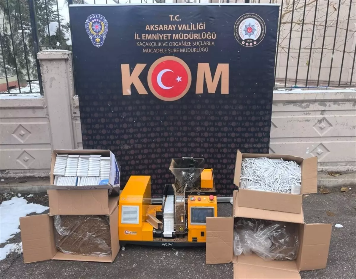 Aksaray’da Kaçak Makaron Operasyonu